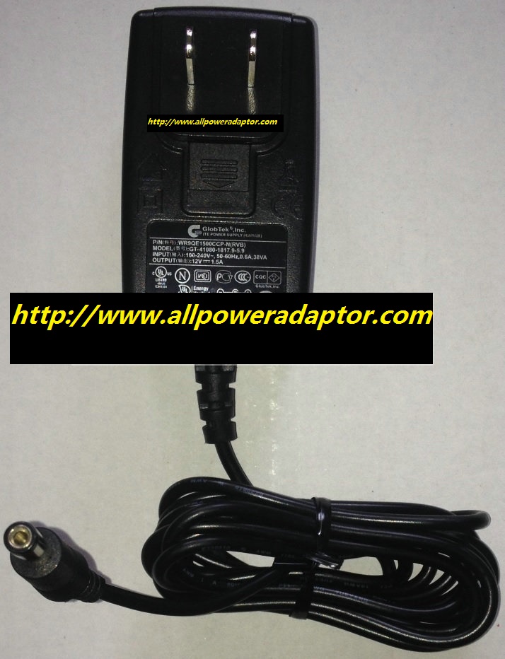 GLOBTEK WR9QE1500CCP-N (RVB) GT-41080-1817.9-5.9 AC ADAPTER 12V 1.5A -(+) 2x5.5mm 100-240vac POWER SUPPLY - Click Image to Close